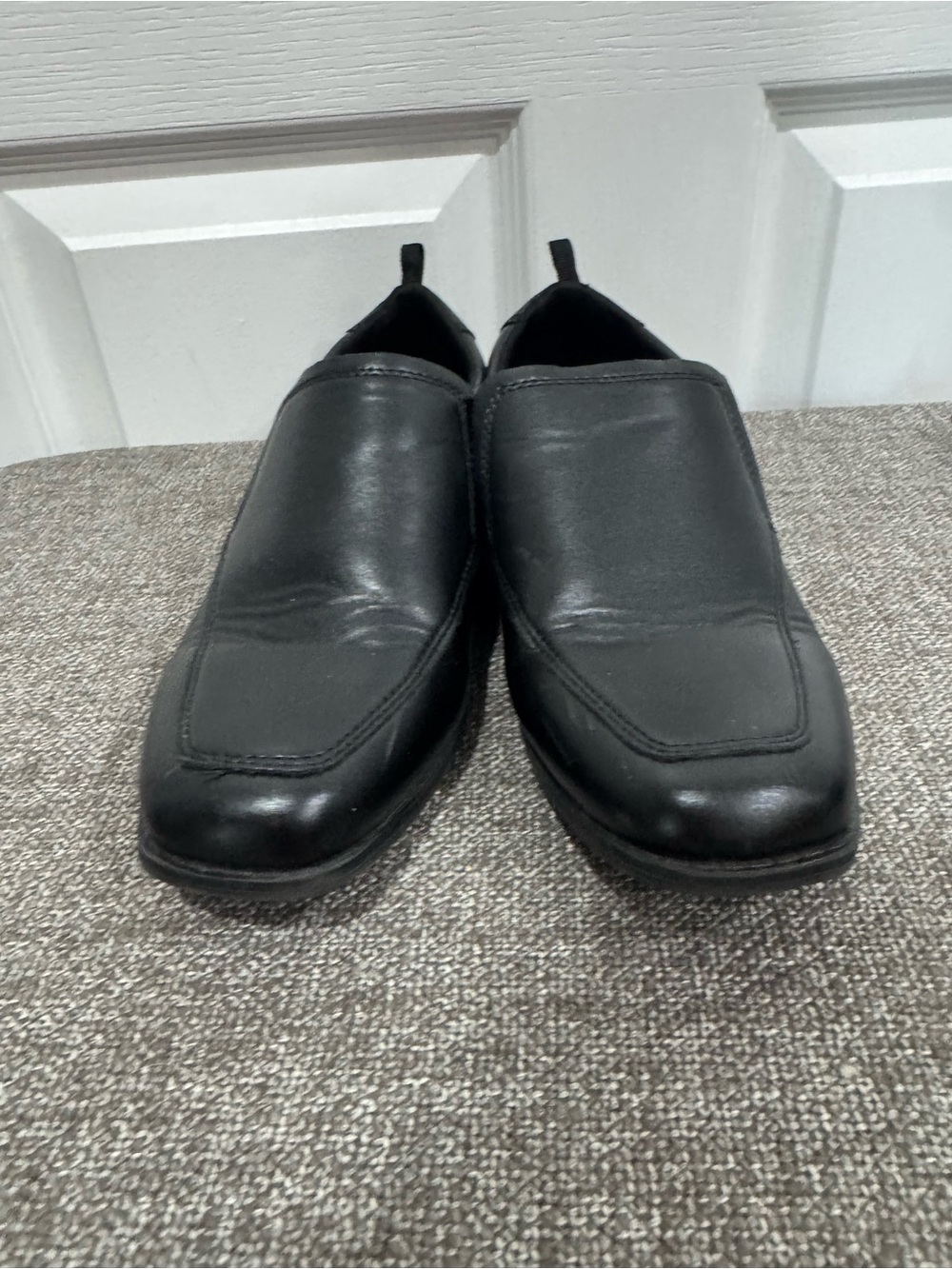 Boys Black Slip-On Dress Shoes